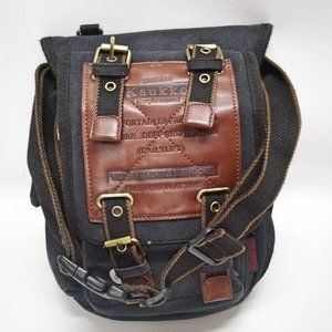 Kaukko Unisex Black Canvas Chest/Travel Bag